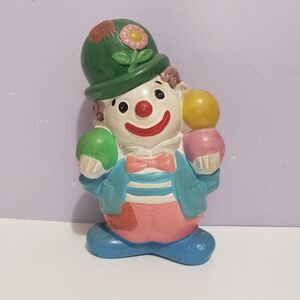 Bank Clown Juggler  Norleans Japan Vintage Handpainted Home Decor 6.5"×4"